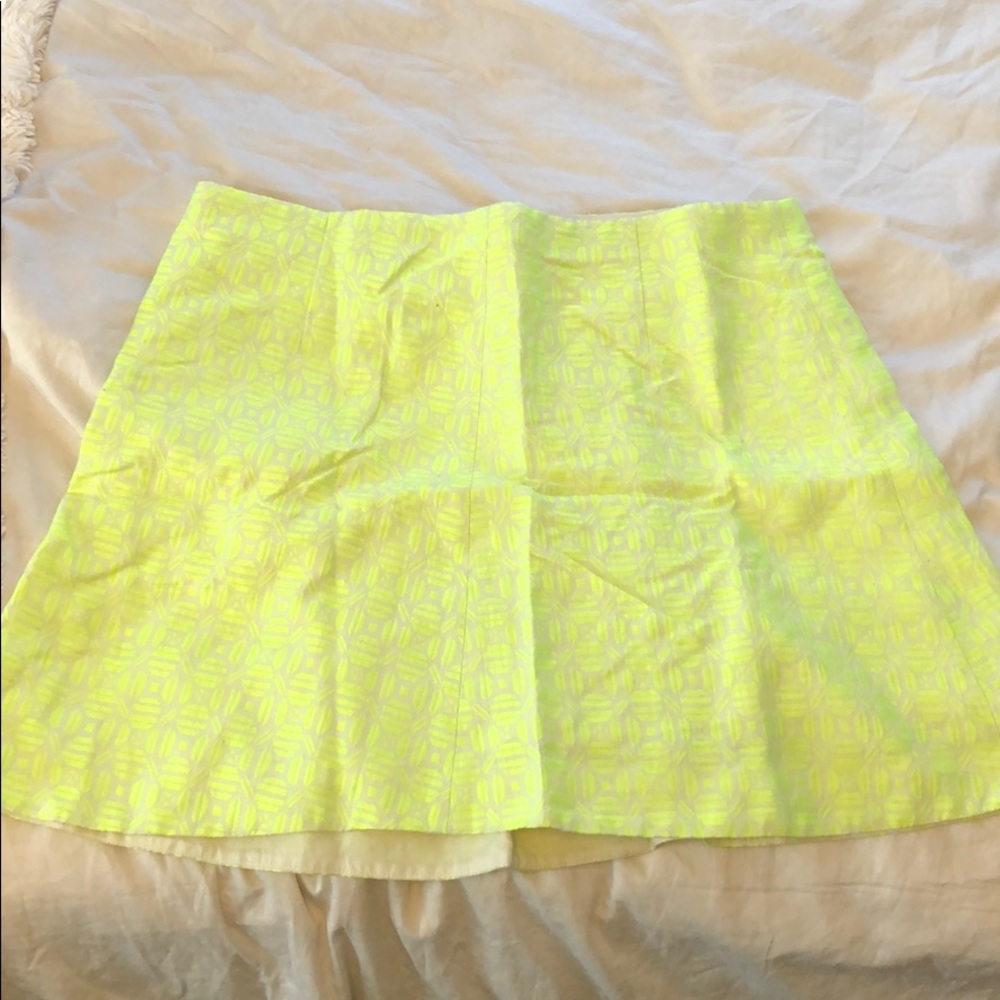 J. Crew Factory Neon printed Fluted skirt